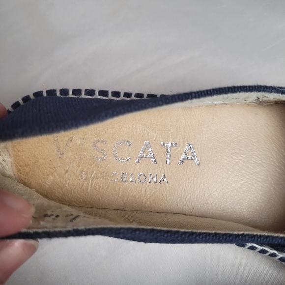 Viscata Barceloneta Handmade In Spain Espadrille Canvas Flat Shoe Navy 38/7.5 - Picture 10 of 10